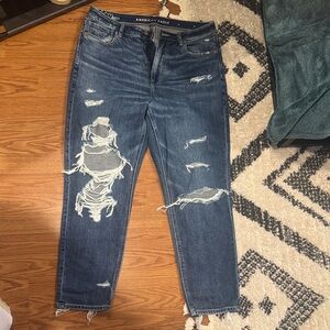 American Eagle Outfitters Women’s Blue Distressed Boyfriend Jeans